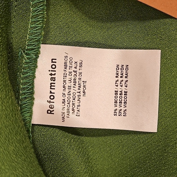 💕REFORMATION PETITES💕 Danika Dress ~ Palm Green Petite Small NWT - Picture 16 of 16